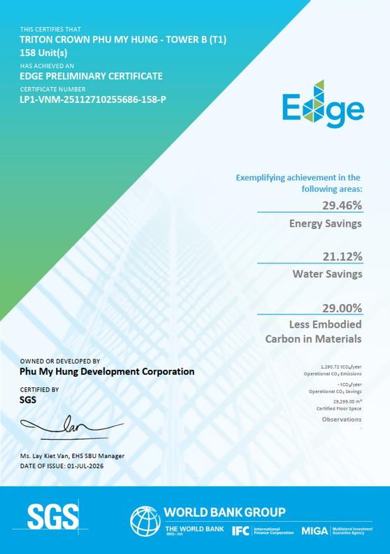 Chứng nhận EDGE Certified Tháp B